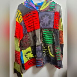 All That Jazz Jacket Size XXL  BOHO Boutique zip up Fuschi EUC hippie